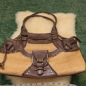Brown and Tan Women's Handbag